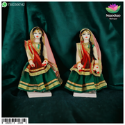 Nandanshringars cloth Gopi earrings set, one pair of 6-inch traditional jewelry with intricate design on a white background.