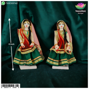 Nandanshringars cloth Gopi earrings set with one pair, 6-inch traditional jewelry with intricate design and vibrant finish.