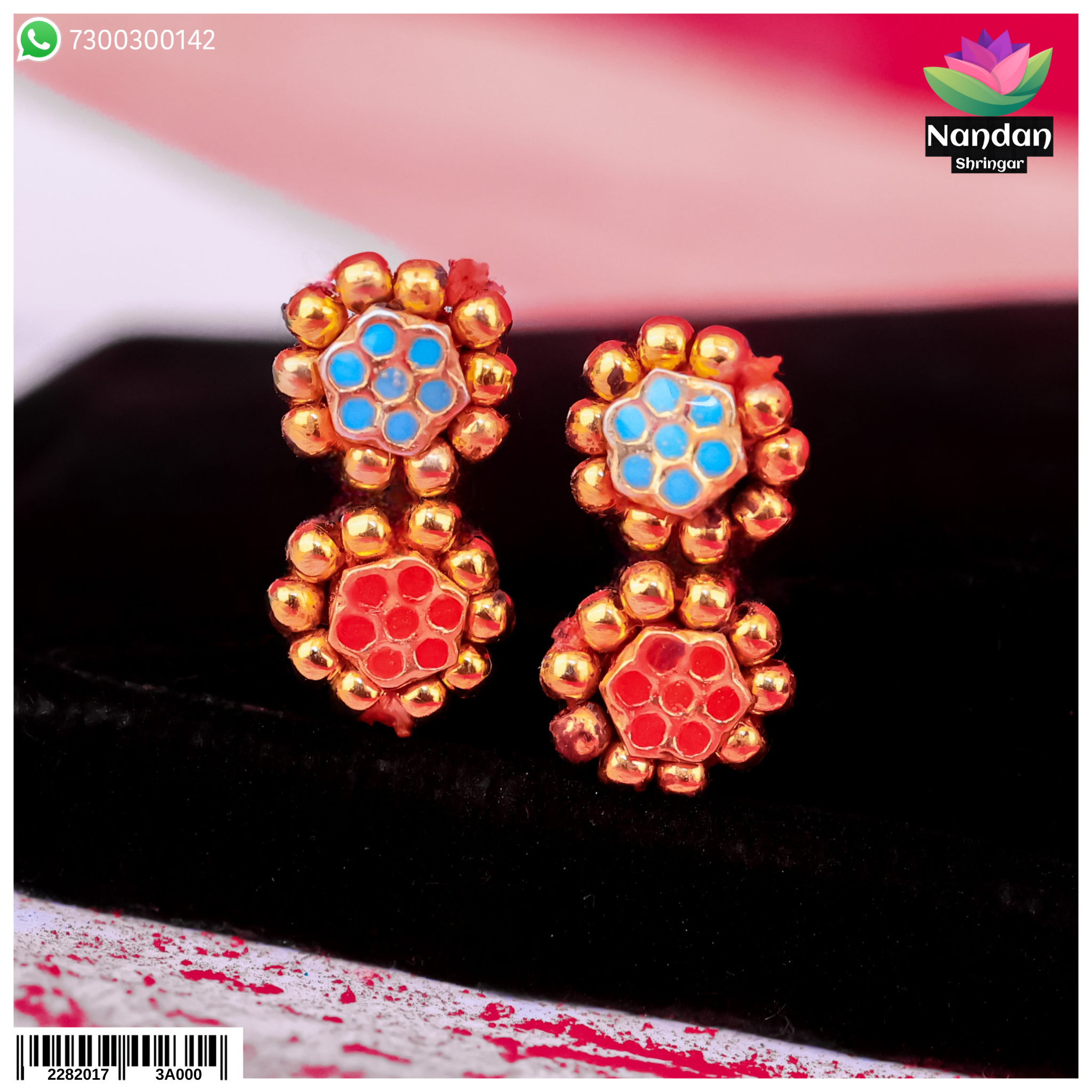 Meenakari Karnfool - (Silver)