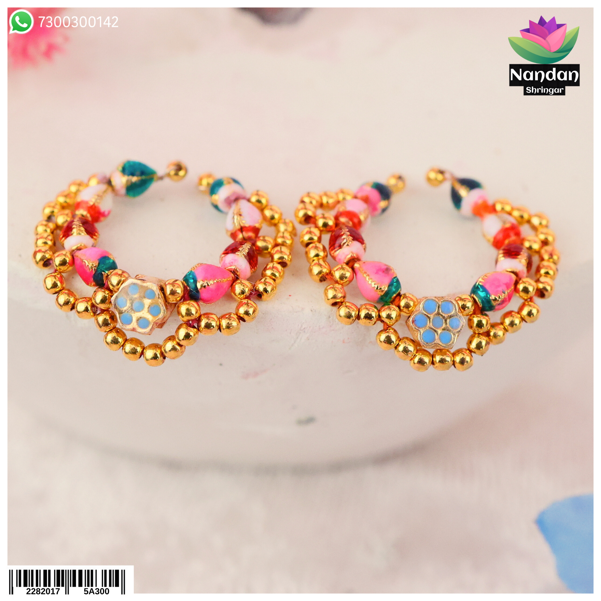 Meenakari Pachrangi Nupur - Silver