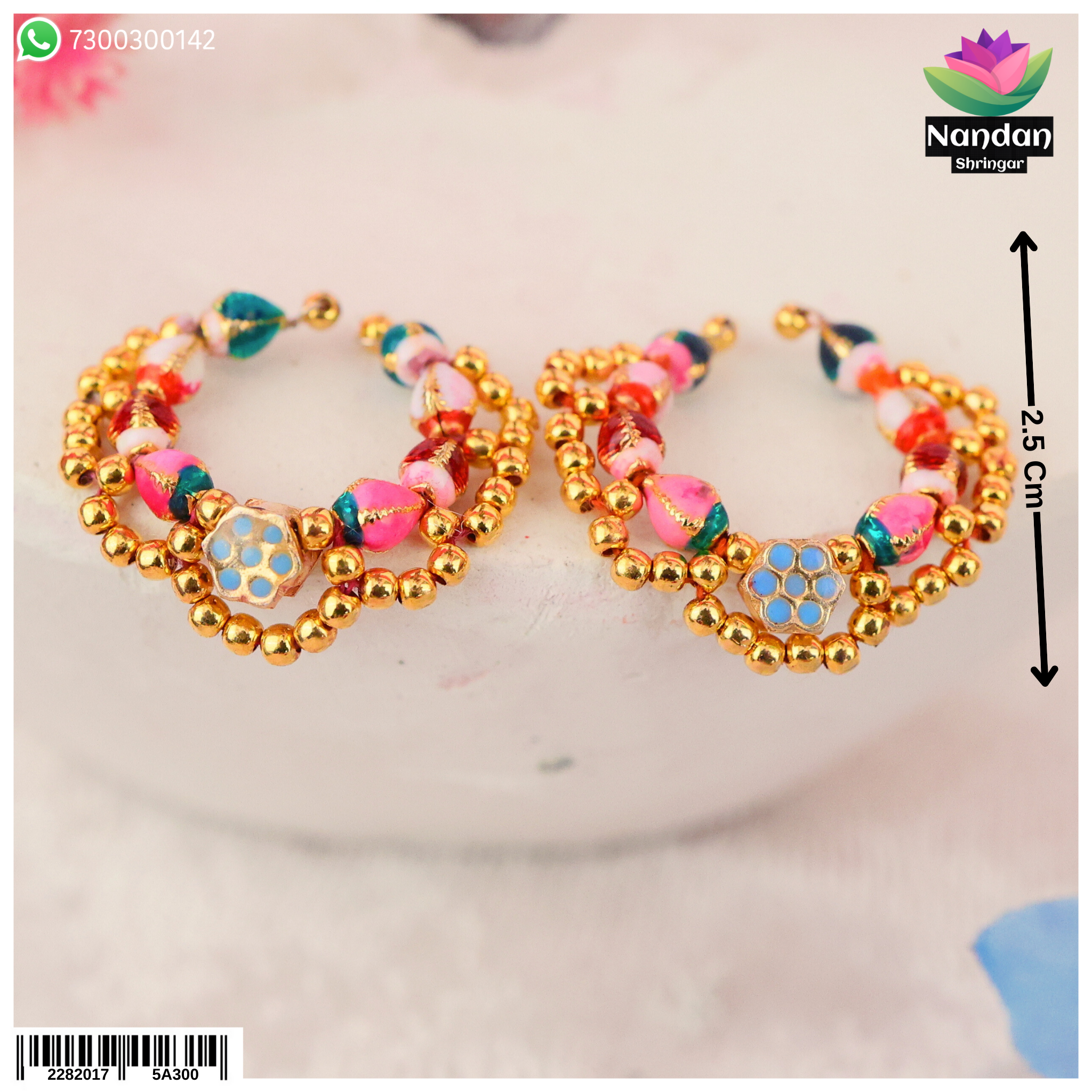 Meenakari Pachrangi Nupur - Silver