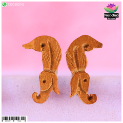 Chandan Makrakrit Kundal - Size 3 For 4 No. Swaroop
