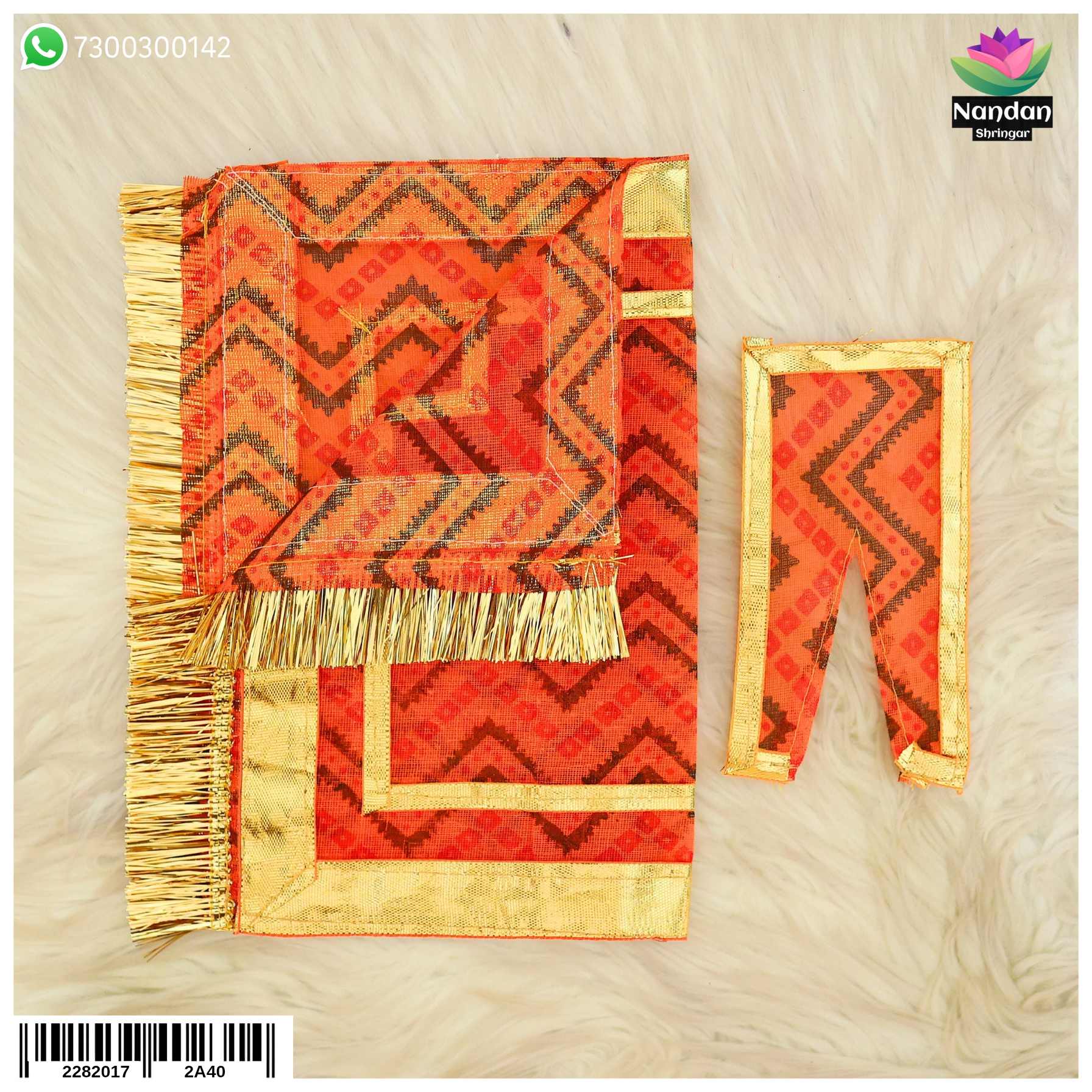 Bandhani Chira Odhni - Orange