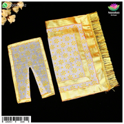 White Navratri Chapa Chira Odhni by nandanshringars, featuring traditional fabric with intricate design details.