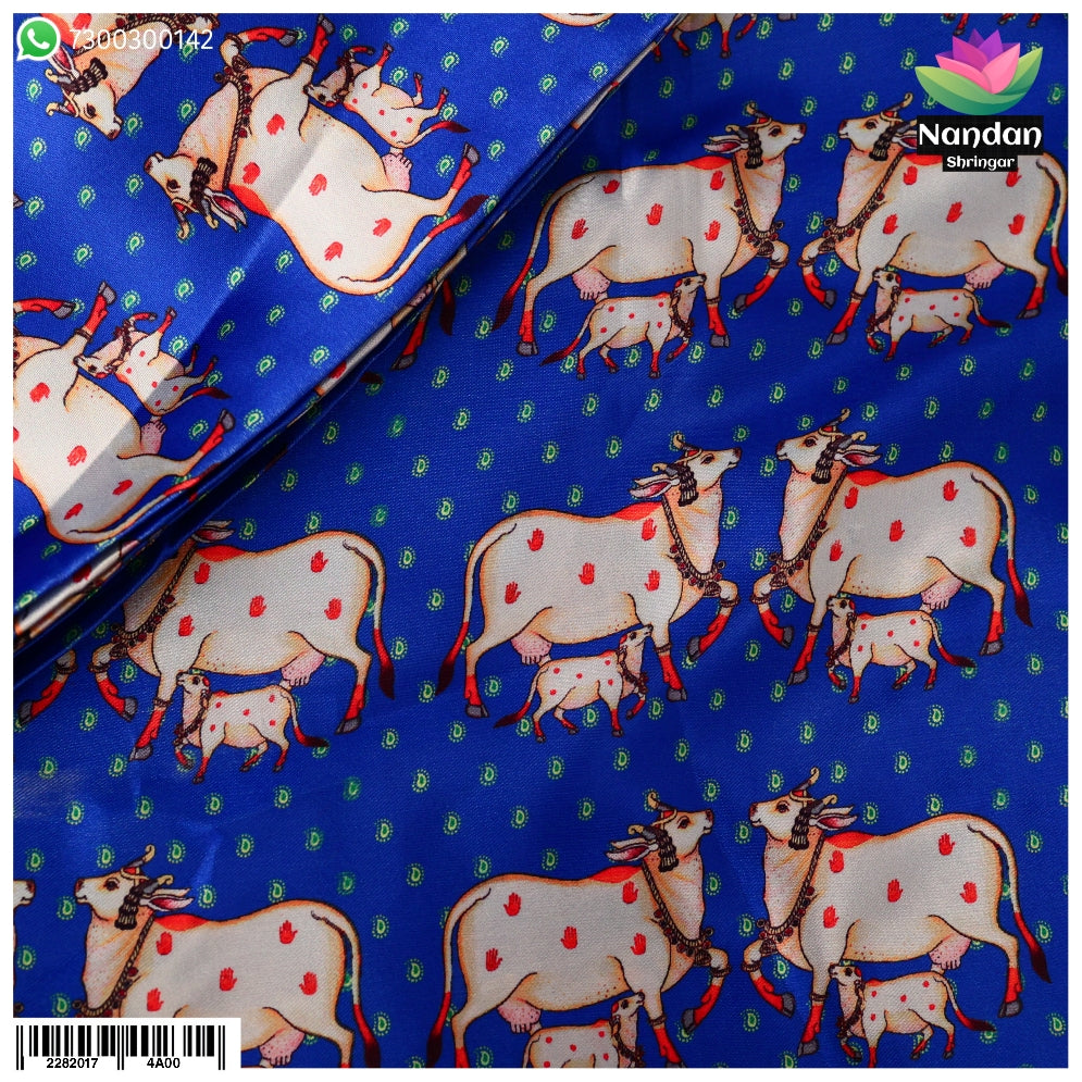 Cow Print Vastra  ( Blue )