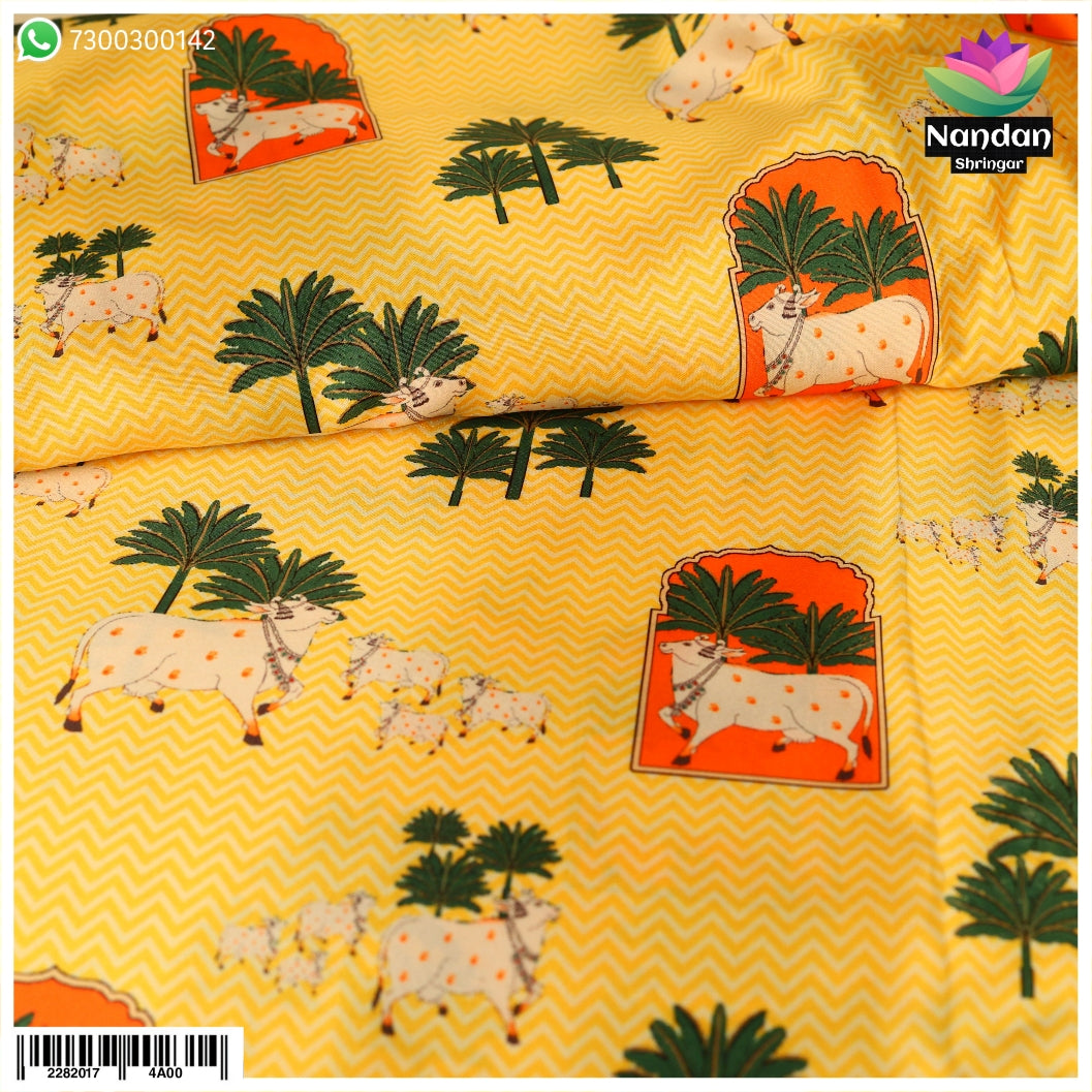 Cow Print Vastra  ( Yellow)