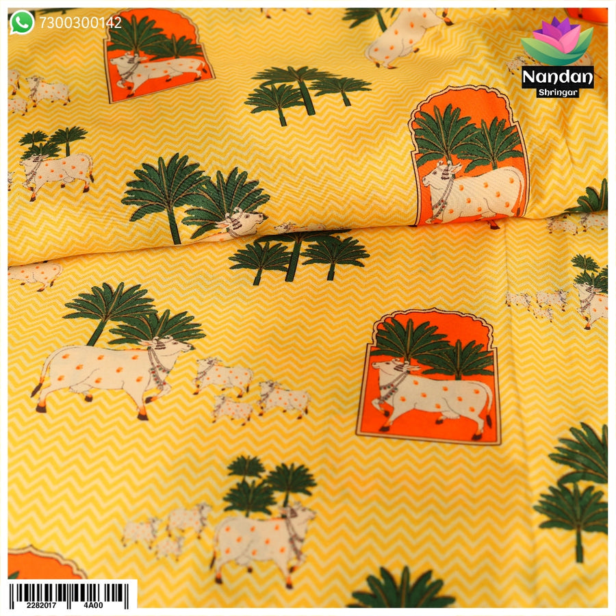 Cow Print Vastra  ( Yellow)