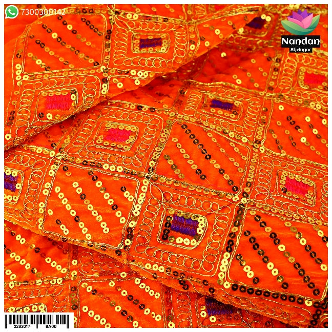 Velvet Chokhana Vastra - Orange