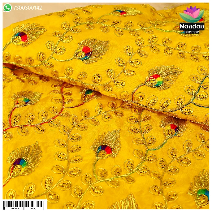 Mayur Zari Kaam Vastra - Yellow