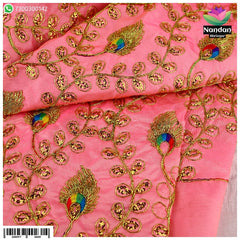 Mayur Zari Kaam Vastra - Pink