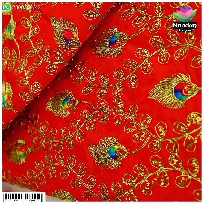 Mayur Zari Kaam Vastra - Red