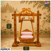 Wooden Hindola Square No.1 by Nandanshringars, showcasing a handcrafted traditional wooden swing with intricate design details.