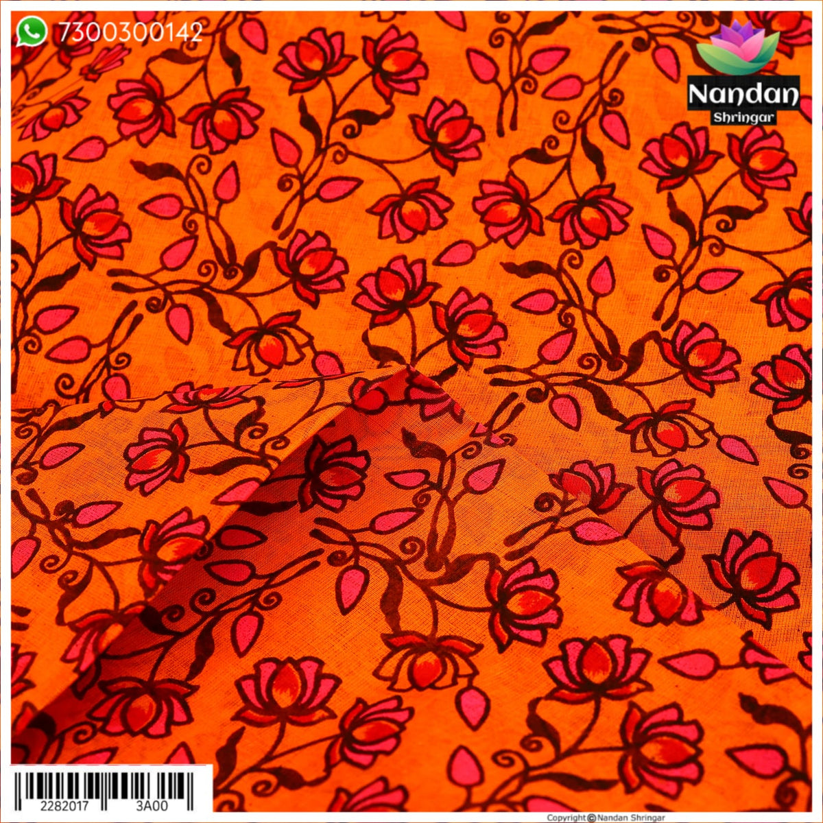 Kamal Print Vastra - Kesri
