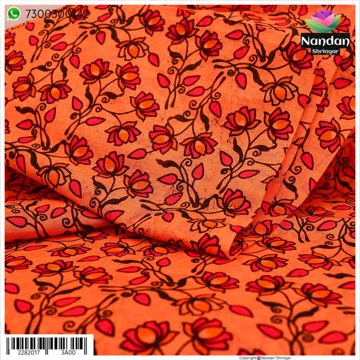 Kamal Print Vastra - Peach