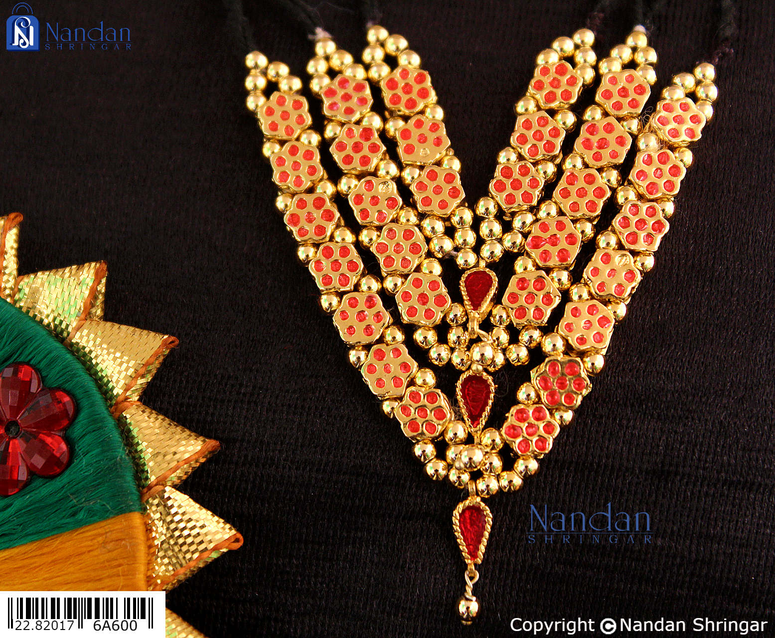 Meenakari Mala Reversible - Red Green