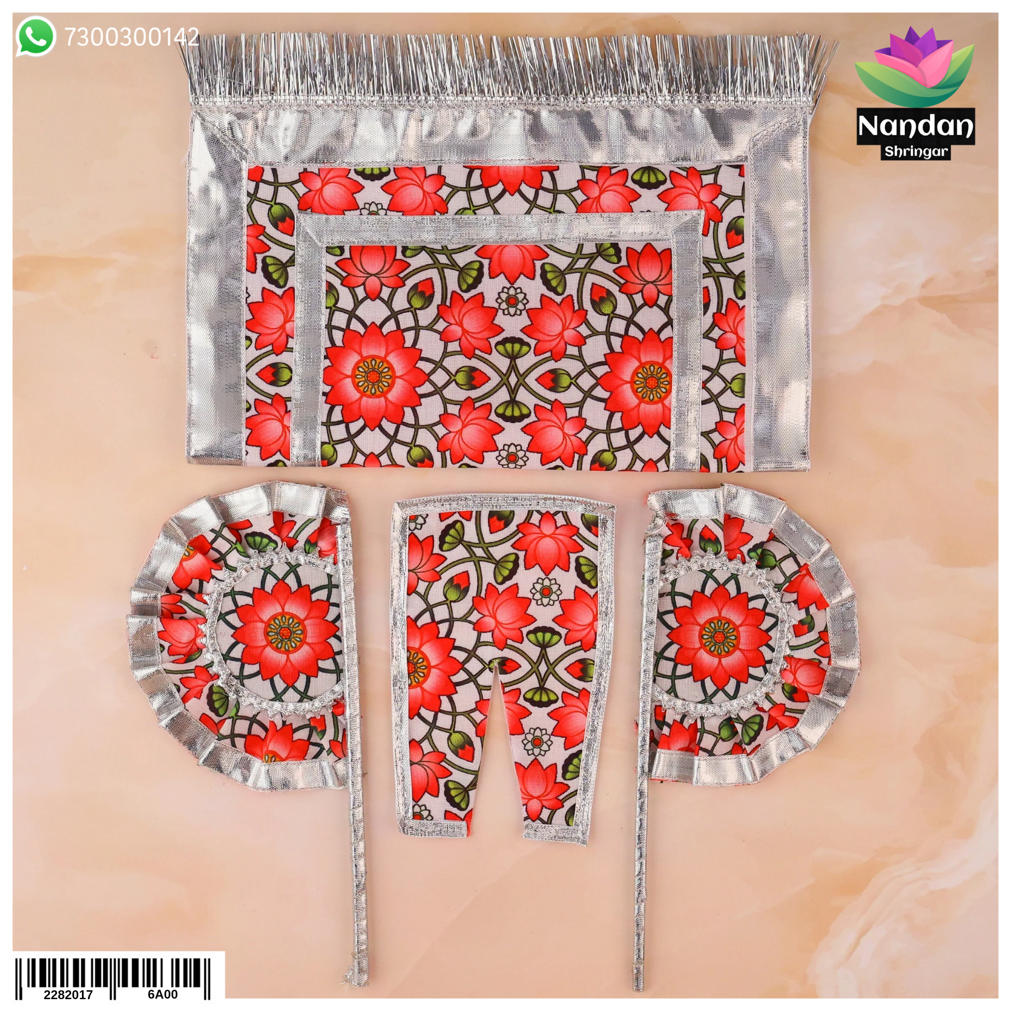 Kamal Print Pankha And Chira Odni - White [ Design 1 ]