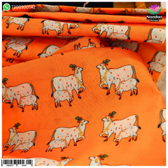 Cow Print Vastra - Orange