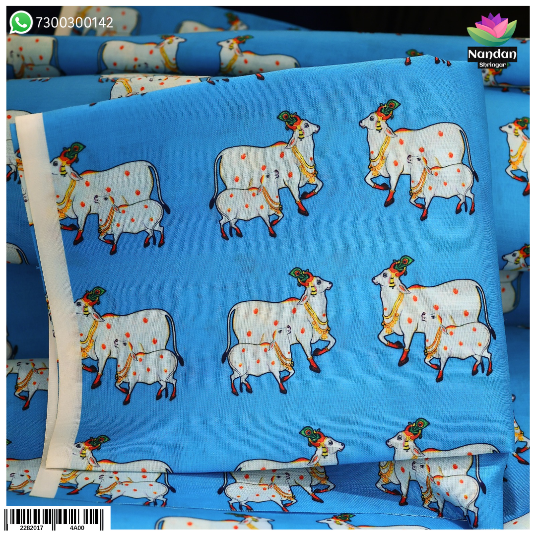 Cow Print Vastra - Blue