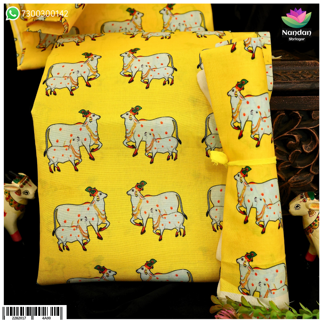 Cow Print Vastra - Yellow