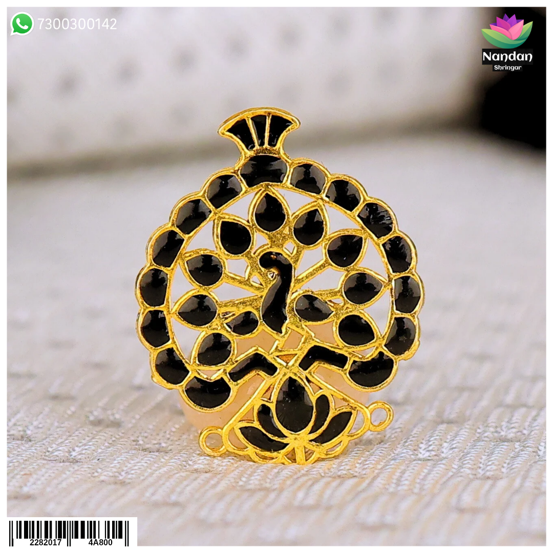 Meenakari Mukut - Black ( Without Kiran )