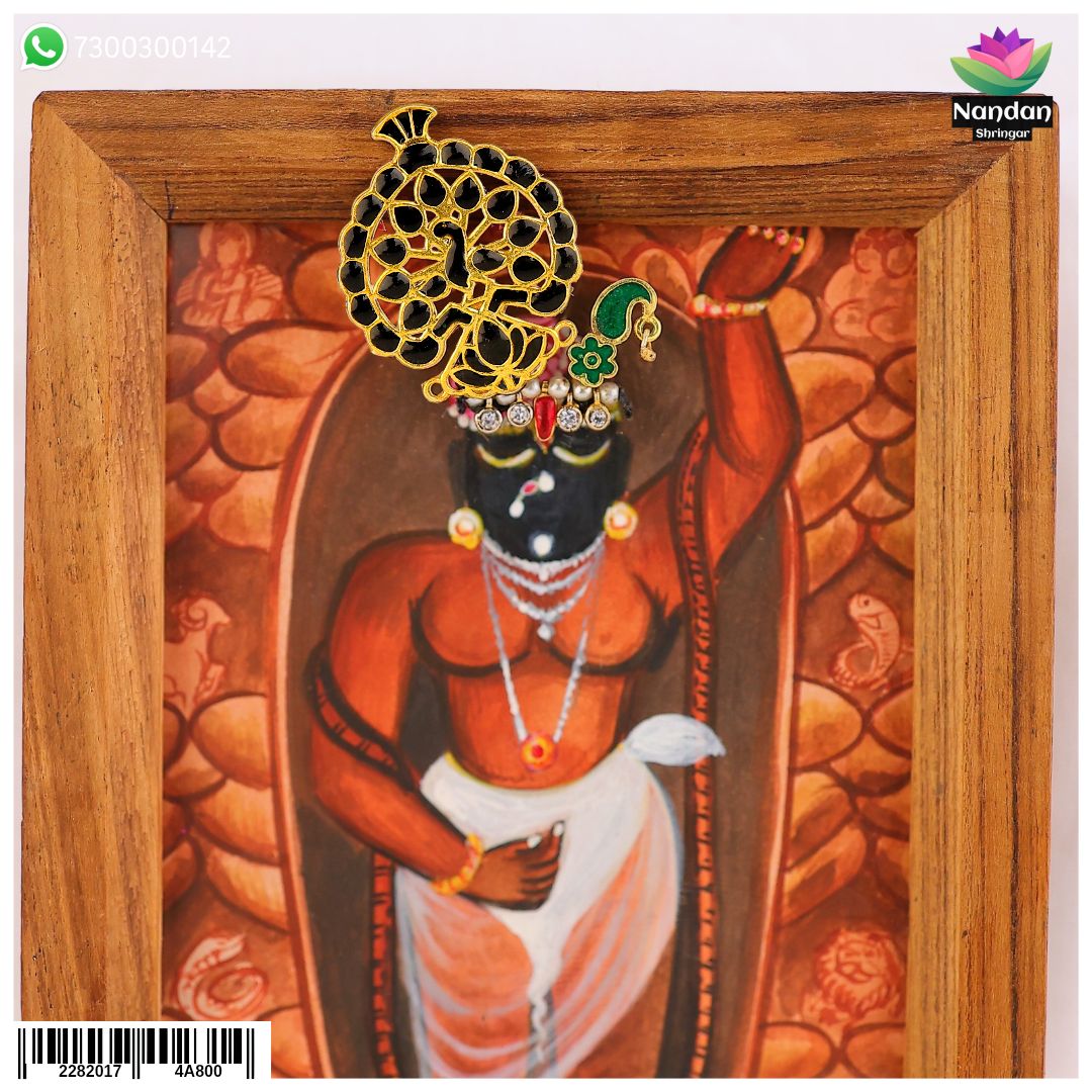 Meenakari Mukut - Black ( Without Kiran )