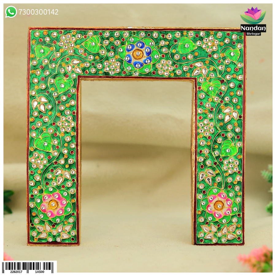 Meenakari Pithika - Green ( Hara ) Design 2