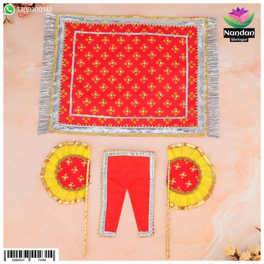 Hindola Special Combo [ Pankha And Chira Odhni ] - Laal