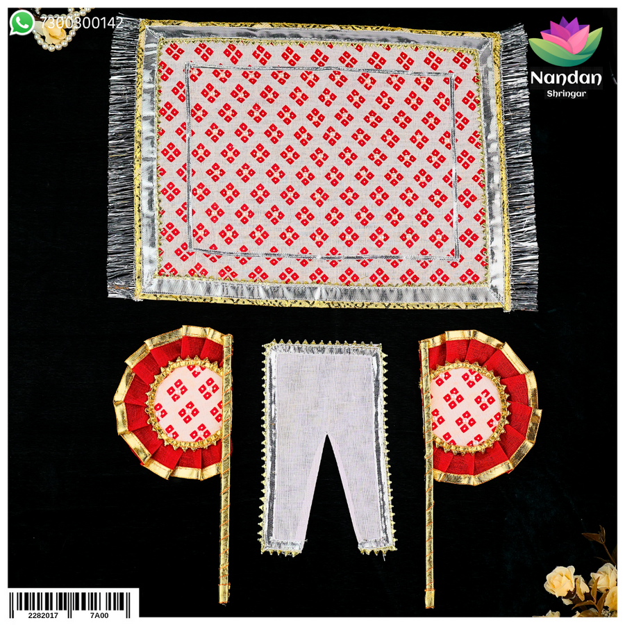 Hindola Special Combo [ Pankha And Chira Odhni ] - White