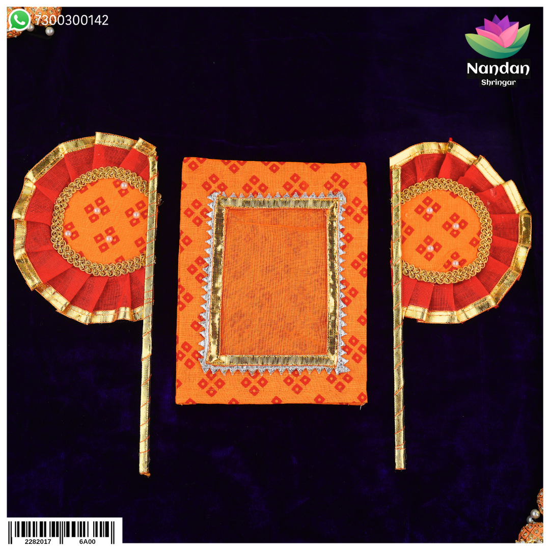 Hindola Special Combo [ Pankha And Chitra Ji Vastra ] - Kesri