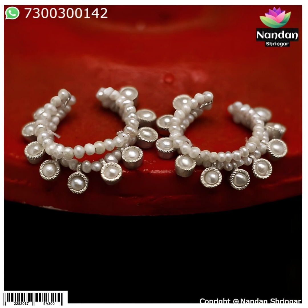 Real Pearl Nupur - (Silver)