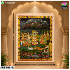 Hand-Painted Govardhan Leela Pichwai