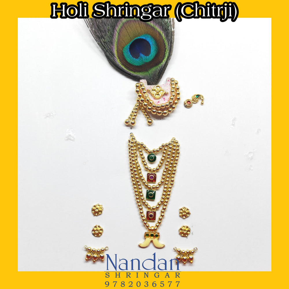 Holi khel set with waghnkaha mala (chitrji) - nandanshringar