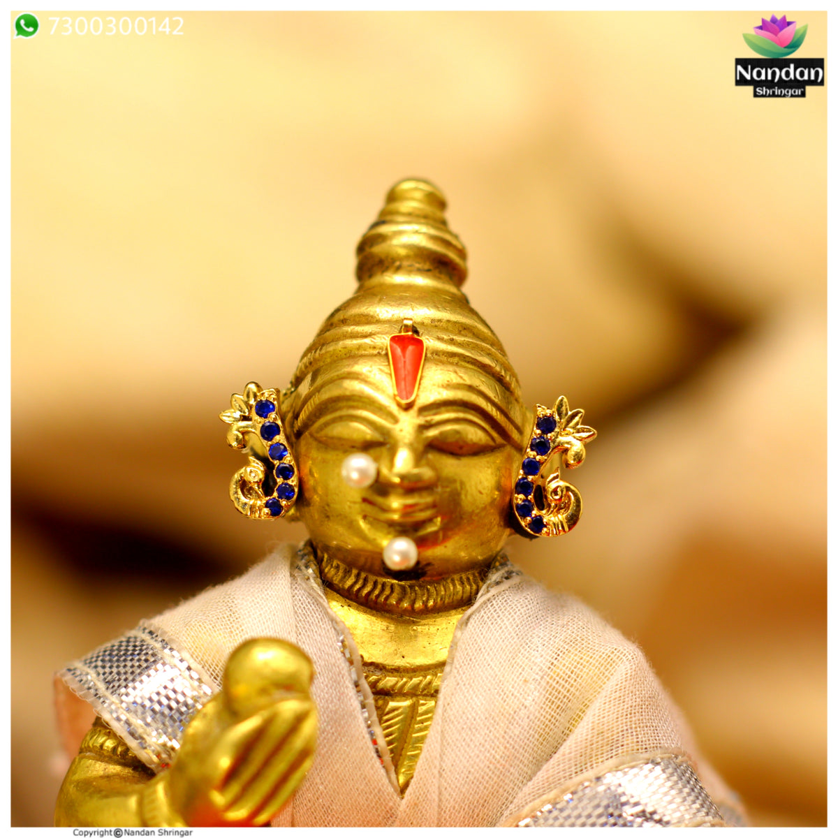 MayuraKrit Kundal - Silver (Neelam)