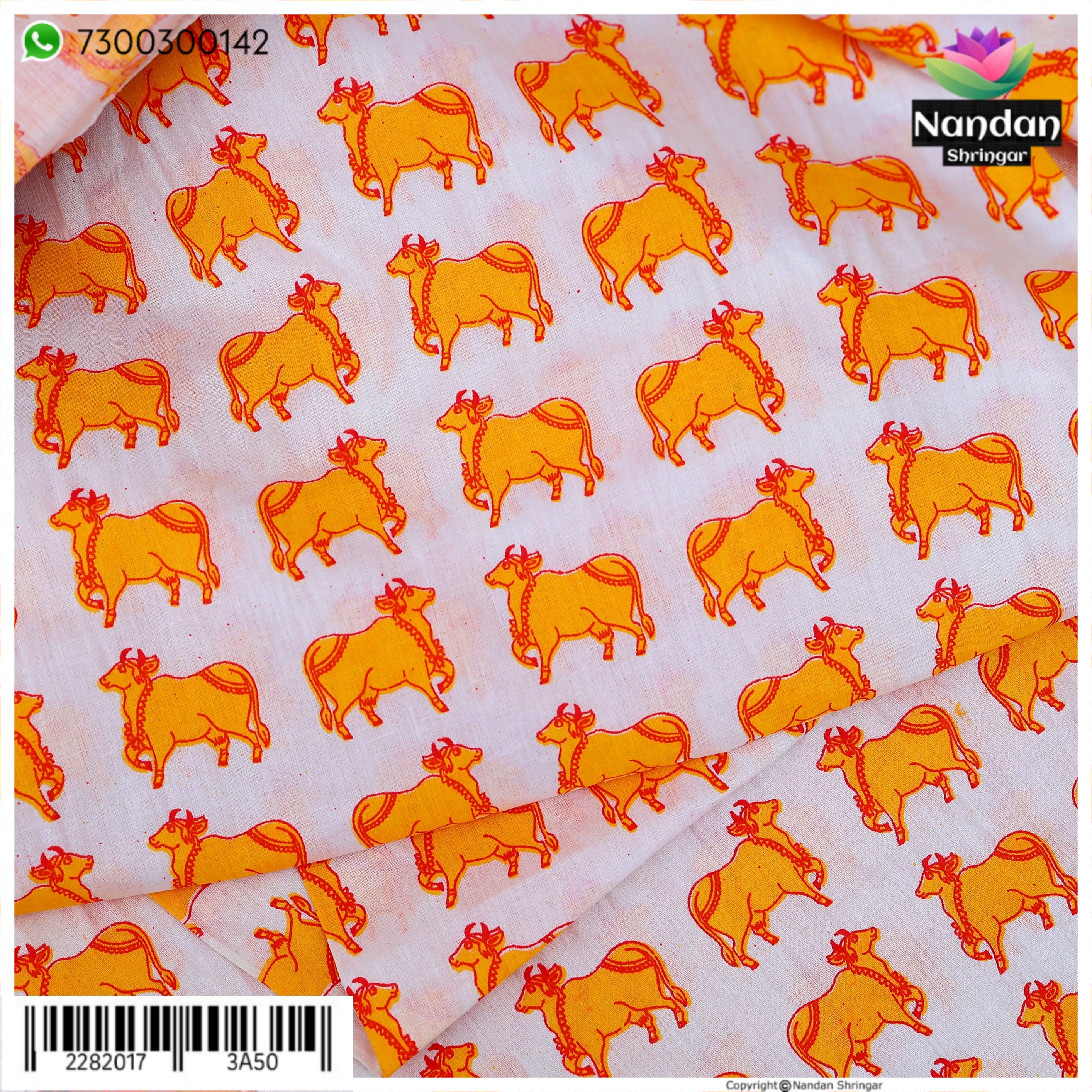 Cow Print Vastra - Yellow