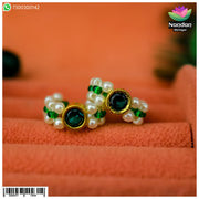 Silver Kada featuring Panna Moti gemstones from Nandanshringars, showcasing intricate traditional jewelry design.