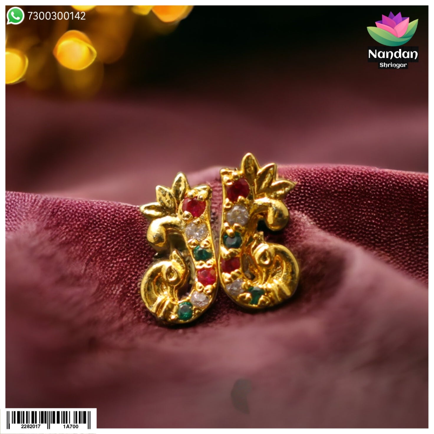 MayuraKrit Kundal - Silver (Milma)