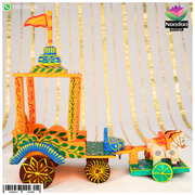 Hand-painted wooden Rath No.1 by nandanshringars, featuring vibrant colors and intricate design details.