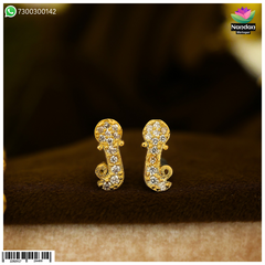 Special Makrakrit Kundal- Silver Heera