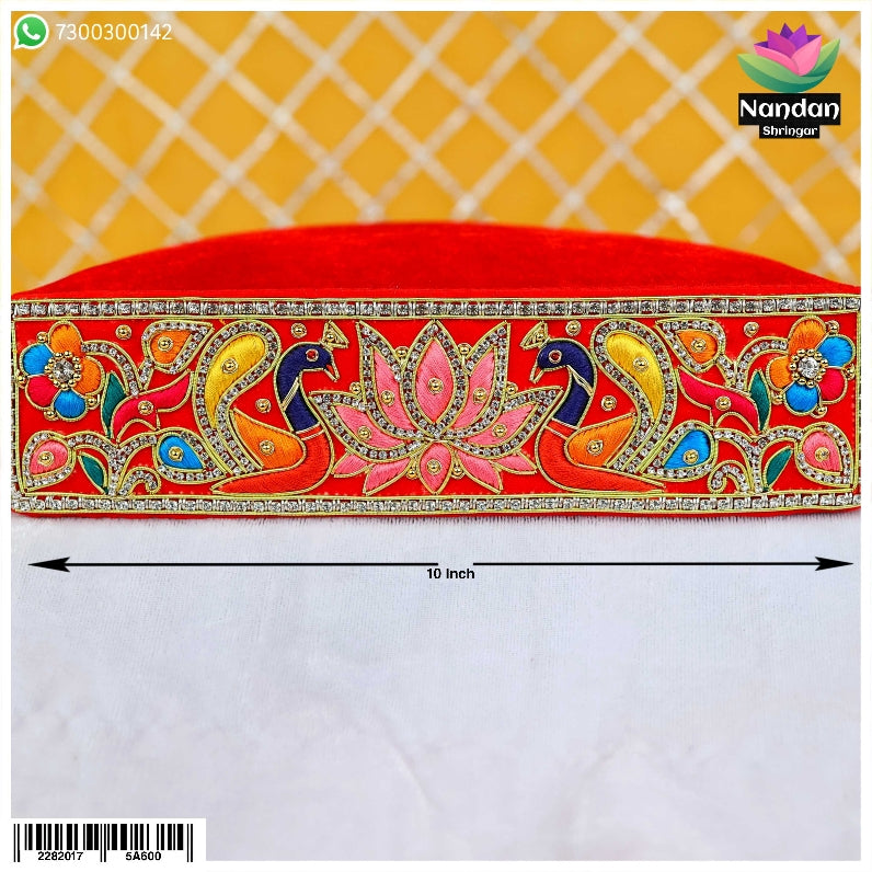 Handcrafted 10-inch Utsav Gaadi Mohra from Nandanshringars with intricate handwork for traditional Indian decoration.