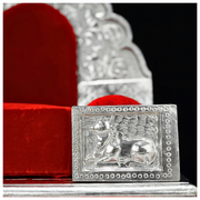 Silver Sinhasan Saagwan Wood