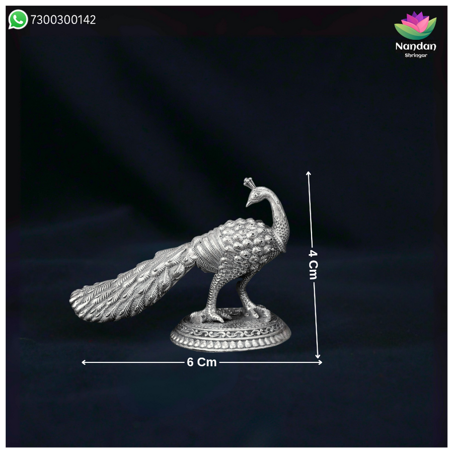 Peacock Fine Silver - One Pair ( 72.9 GM)