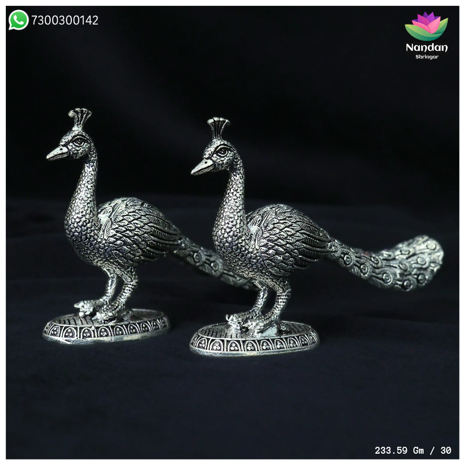 Peacock Fine Silver - One Pair ( 233 GM)