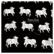 Cow Print Velvet Vastra - Black