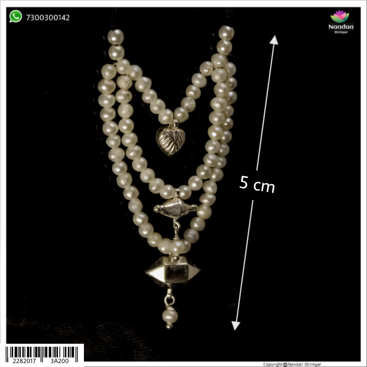 Moti Mala Real Pearl - (Silver)