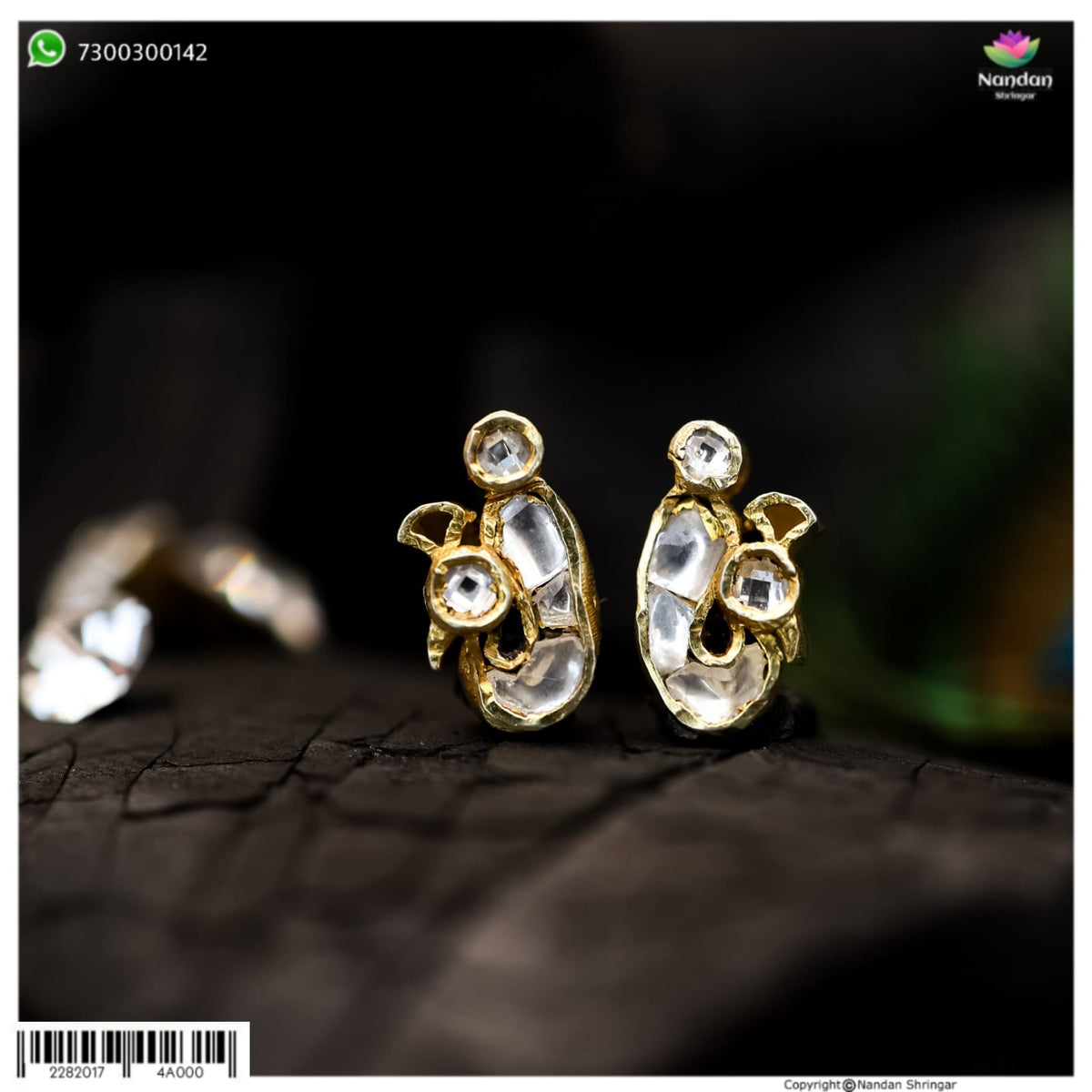 Jadaau MayuraKrit Kundal - Heera