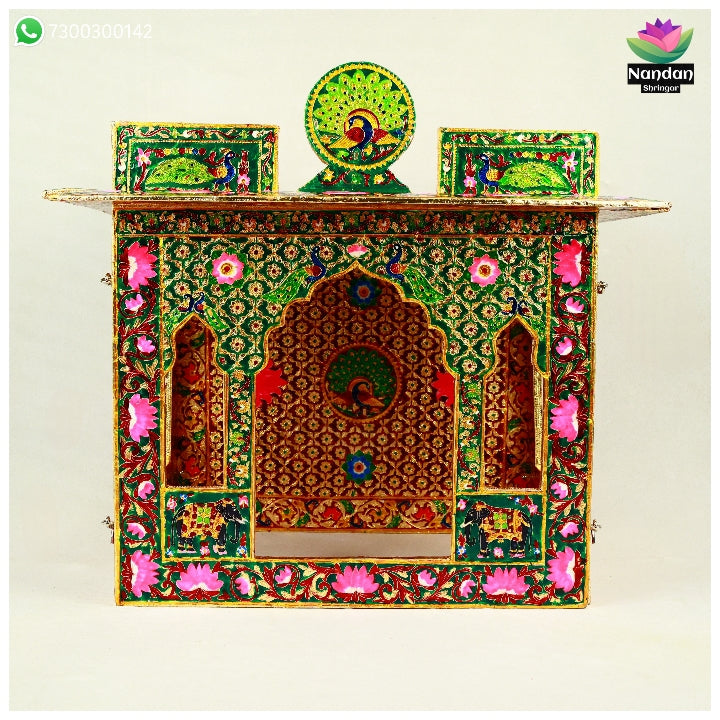 Meenakari Bangla - Reversible  Side 1 - Laal Side 2 - Hara ( 20 Inch )