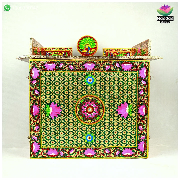 Meenakari Bangla - Reversible  Side 1 - Laal Side 2 - Hara ( 12 Inch )