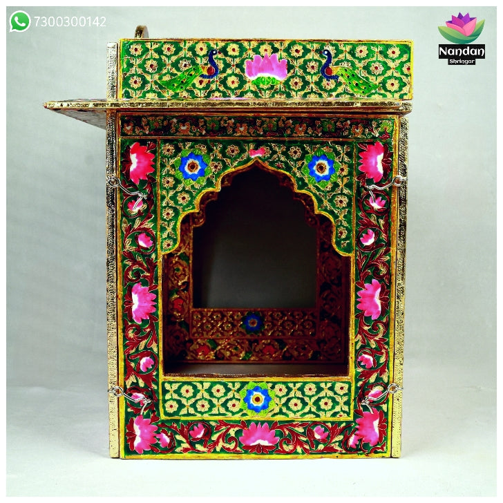 Meenakari Bangla - Reversible  Side 1 - Laal Side 2 - Hara ( 16 Inch )
