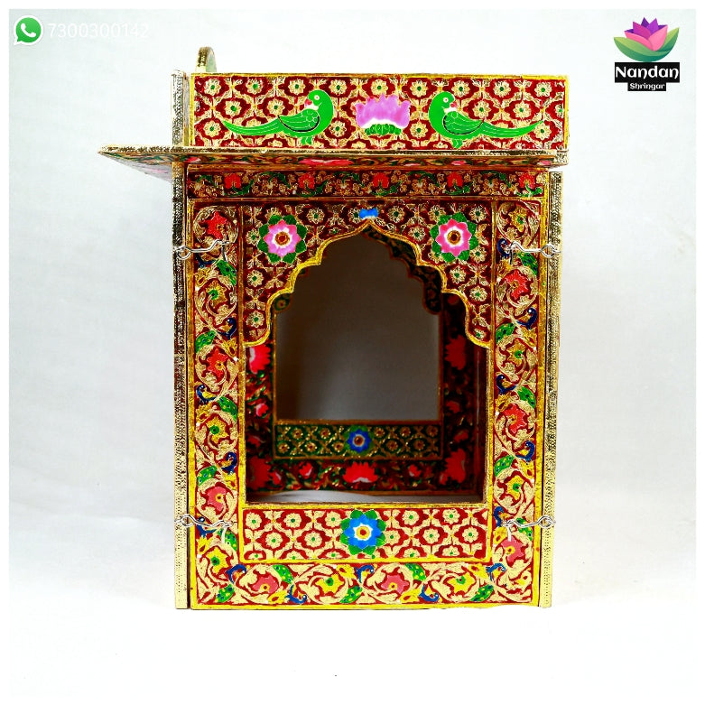 Meenakari Bangla - Reversible  Side 1 - Laal Side 2 - Hara ( 16 Inch )