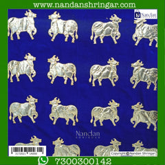 Cow Print Velvet Vastra - Blue